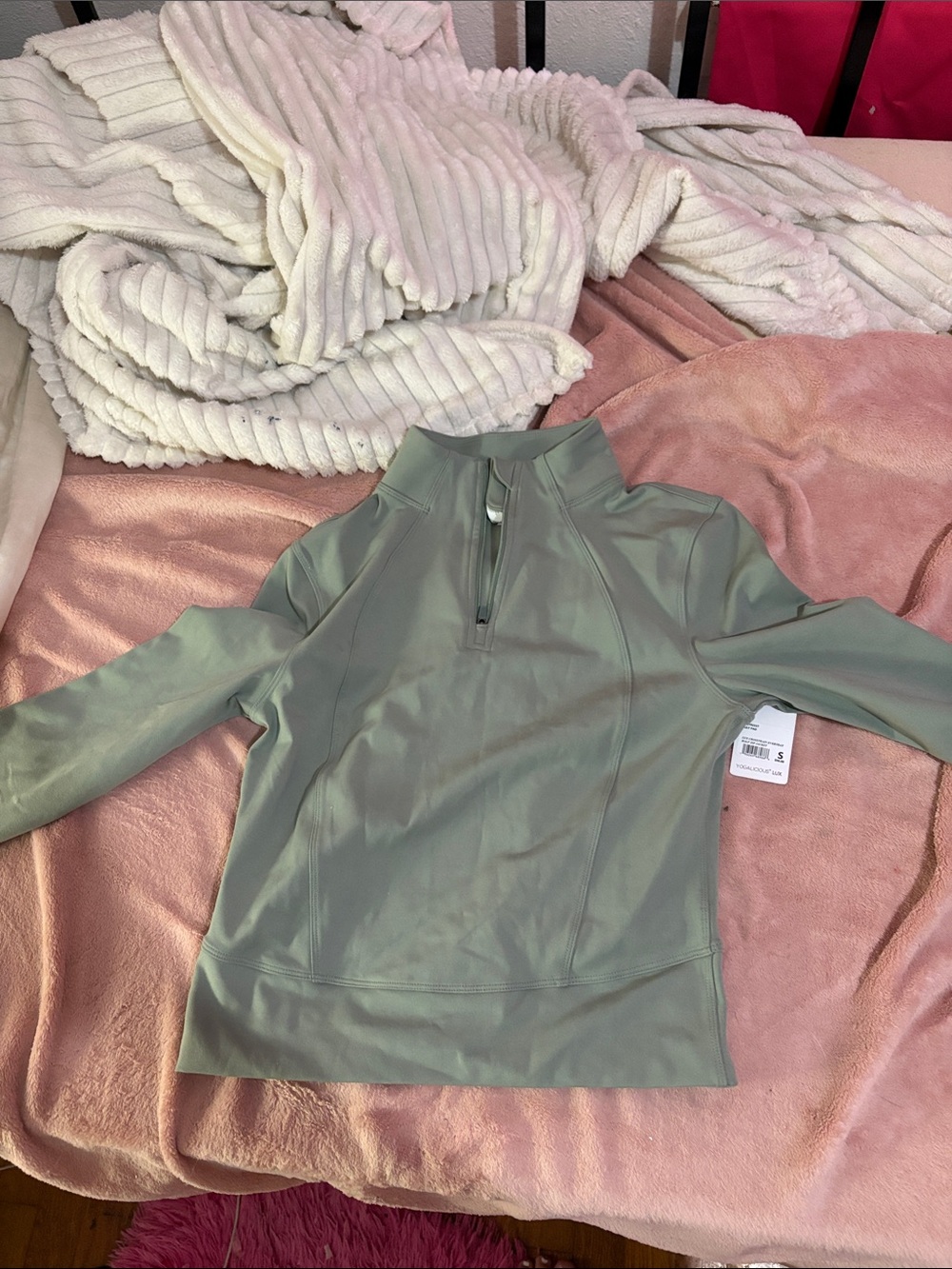lululemon sage green half-zip athletic pullover